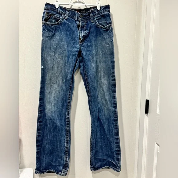 COPY - Ariat Work FR Jeans Mens 32x34 M4 Low Rise Boot Cut Blue Denim - Picture 2 of 5